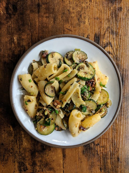 Moody Eater makes... Alison Roman Zucchini Pasta Salad. Photo by Charles Malene for MoodyEater™