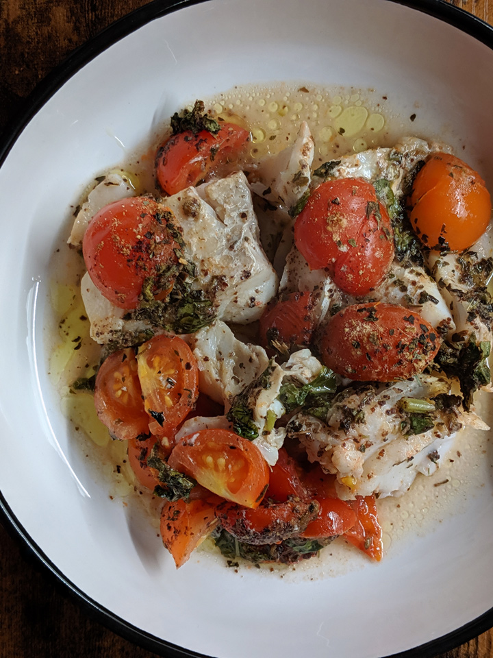 Tomato and Herbed Cod