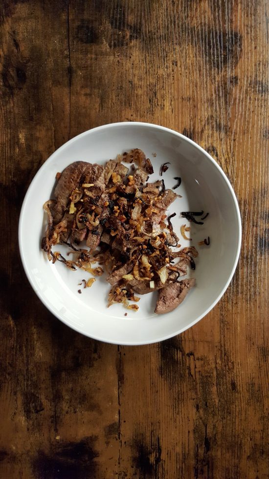 Moody Eater Original - Liver and Shallots. Photo by Charles Malene for MoodyEater™
