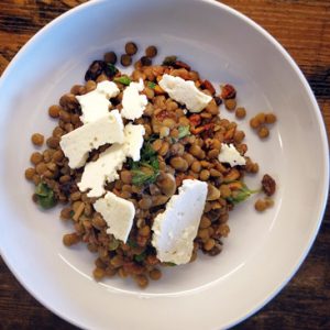 Marinated Lentils with Spiced Walnuts and Basil