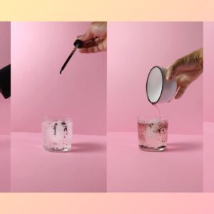 Visual step-by-step process to make homemade cranberry lime spritzer with chlorophyll. Photo by Charles Malene for MoodyEater™