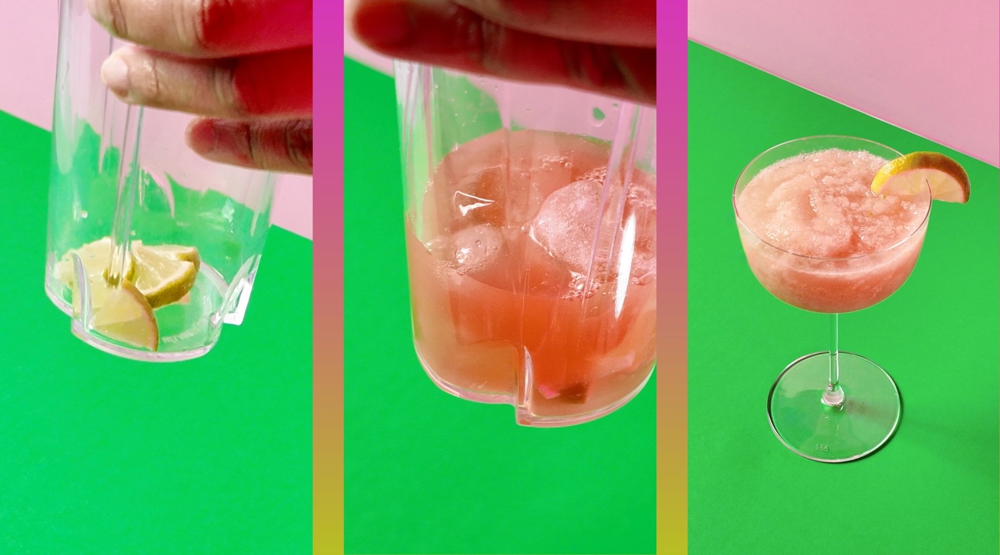 Step-by-step to make no-alcohol Paloma or a PaNOma