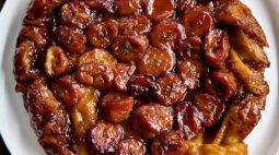 Close-up of Ainsley Harriott’s Banana Tarte Tatin. Photo by Charles Malene for MoodyEater™