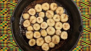 Bananas cooking in caramel sauce. Photo by Charles Malene for MoodyEater™