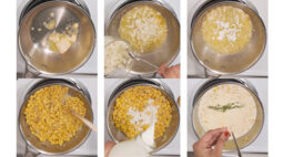 Creamed corn steps 1-6. Photo by Charles Malene for MoodyEater™