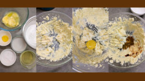 Mini Coconut Heart Cakes steps 1-4: Mixing dry and wet ingredients. Photo by Charles Malene for MoodyEater™