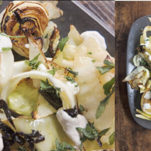 Shot of Ottolenghi's Roasted Cabbage with Sunflower Tahini recipe test. Photo by Charles Malene for MoodyEater™