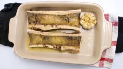 Roasted bone marrow and roasted garlic. Photo by Charles Malene for MoodyEater™