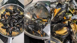 Champagne Moules Frites (mussels and fries). Photo by Charles Malene for MoodyEater™