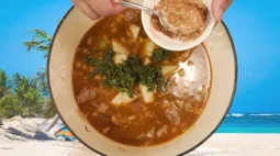 Thumbnail #2 for video of Puerto Rican Carne Guisada. Image created by Charles Malene for MoodyEater™